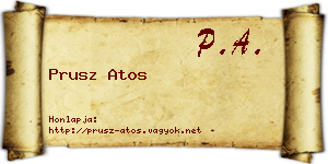Prusz Atos névjegykártya